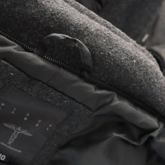 Black Label Mens Black Sz 40 Stockhomme Full Zip Buttoned Wool Blend Lined Coat - Picture 13 of 14